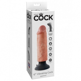 King Cock  15 cm Vibrator cu ventuza