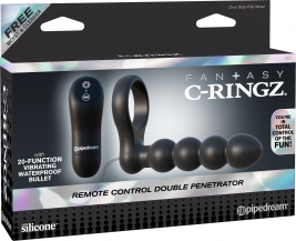 Vibrator anal cu inel erectie si telecomanda - Fantasy C-Ringz