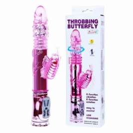 Vibrator iepuras cu cap rotabil Throbbing butterfly 