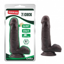 Dildo cu ventuza Fashion Dude- 17 cm Cock Brown