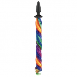 Dop anal cu coada Unicorn Tails - Rainbow