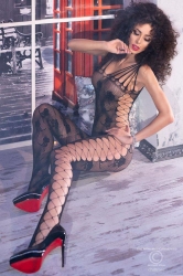  Catsuit  S/M  Black Bodystocking 