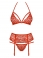 Set bikini, sutien si portjartier cu dantela  S/M