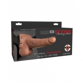 Fetish Fantasy 6″ Hollow Rechargeable Strap-On Tan
