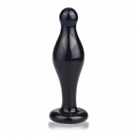 Dop anal din sticla Glass Romance 11 cm negru