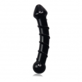  Dop anal din sticla Glass Romance negru - 17,8 cm