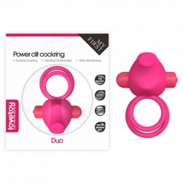 Inele erectie Power Clit Duo Silicone Cockring Pink