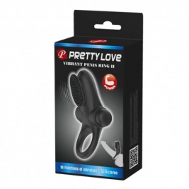 Inel erectie cu vibratii si stimulator clitoris Pretty Love