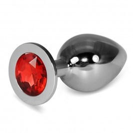 Dop anal Diamant rosu Classic Metal 10x4cm