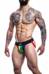  Chiloti barbati Jockstrap Suspensor - Stripe-Pride XL