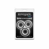 INELE-MANSOANE-PRELUNGITOARE - Inele erectie - Inele penis Renegade - 3buc. Slim Rings 