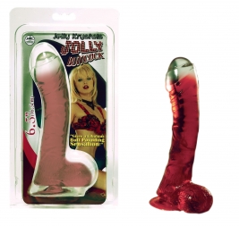 Dildo cu ventuza - Rosu  - 16,5 cm