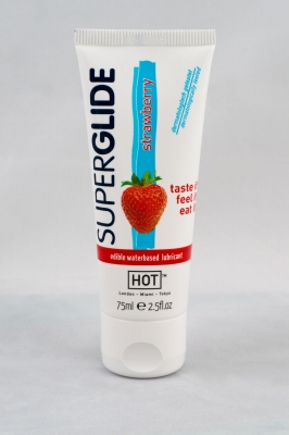 Lubrifiant cu aroma de capsuni HOT Superglide - 75ml