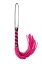 Bici piele - Black&pink leather twisted handled whip